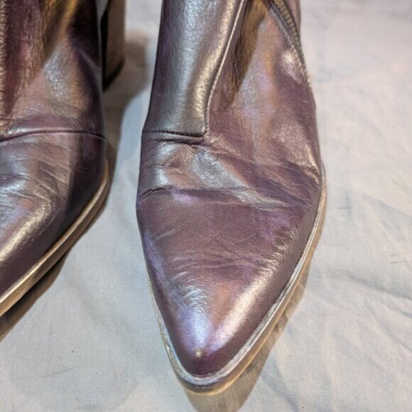 Veracruz Purple Pointed Toe Heel Ankle Boots Size 41 - Picture 3 of 10